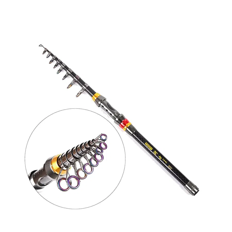 The rod's guides, close up, and the rod collapsed beside them.