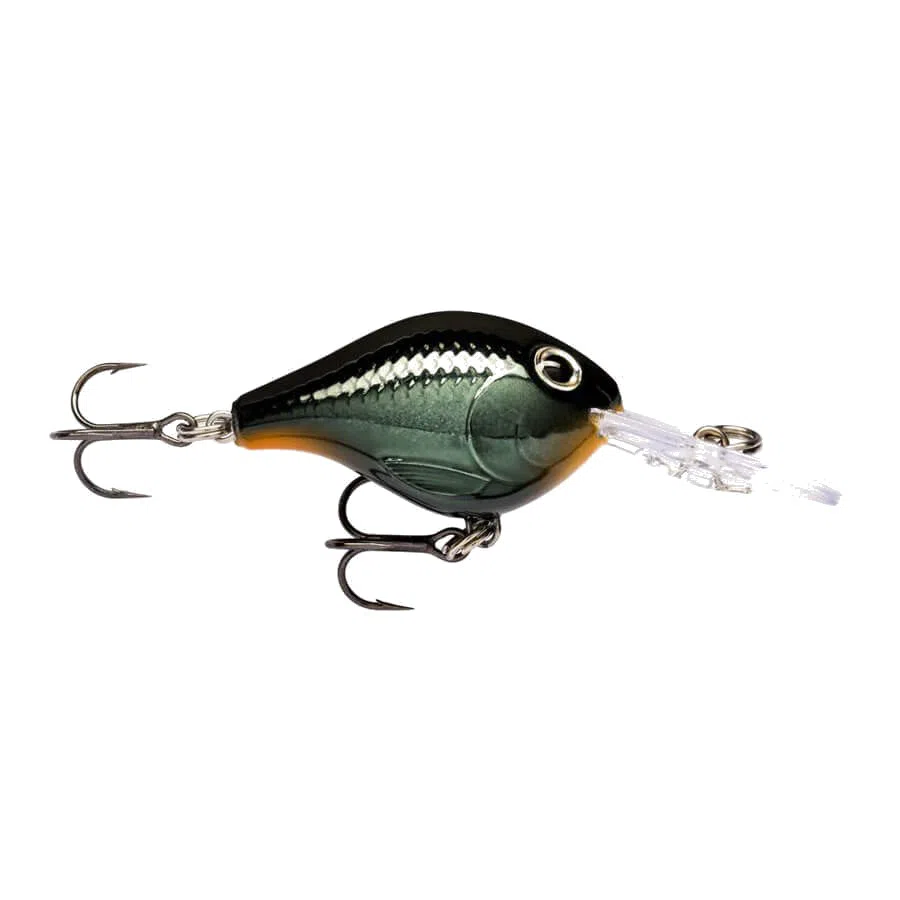 The crankbait in perch, dark green with a barred flank.